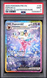 2025 POKEMON PRE EN-PRISMATIC EVOLUTIONS #155 ESPEON ex SPECIAL ILLUSTRATION RARE PSA 9