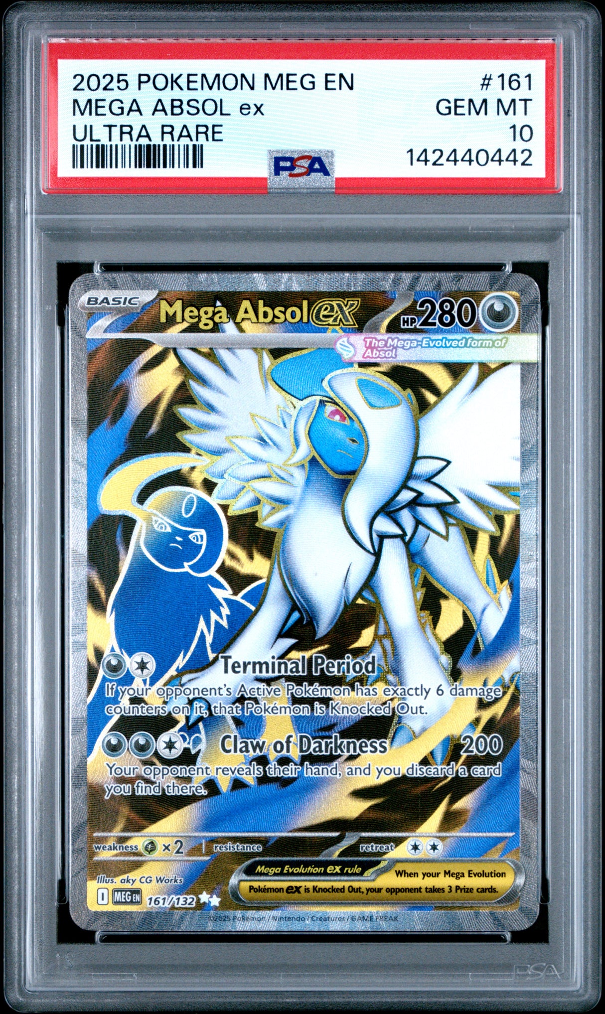2025 POKEMON MEG EN-MEGA EVOLUTION #161 MEGA ABSOL ex ULTRA RARE PSA 10