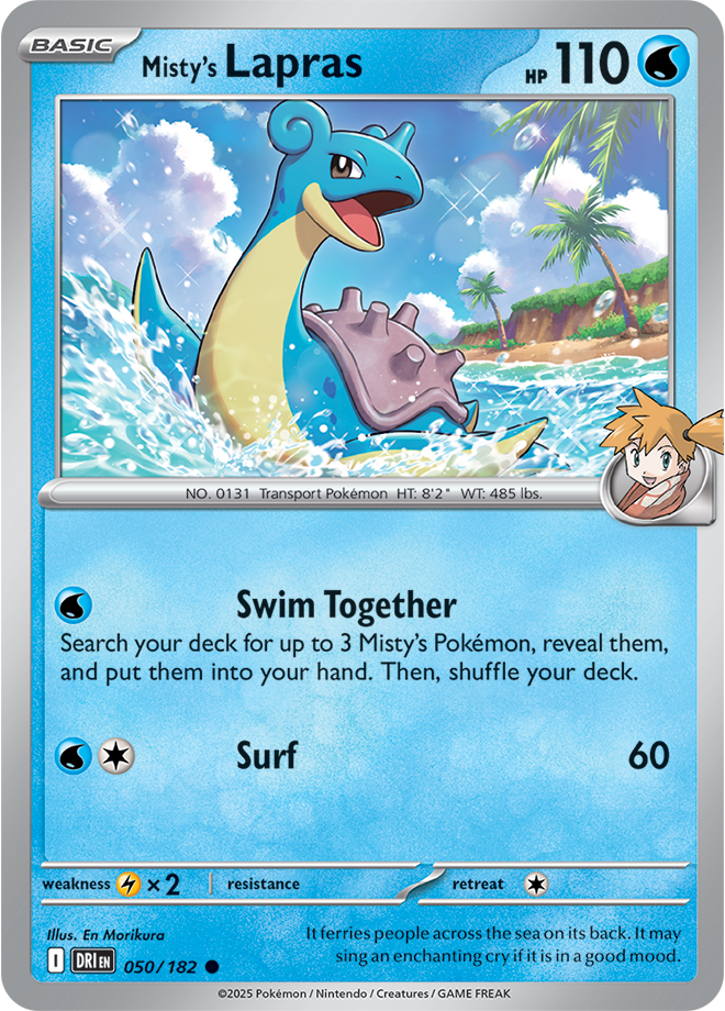 Scarlet & Violet Destined Rivals 050/182 Misty's Lapras Reverse Holo