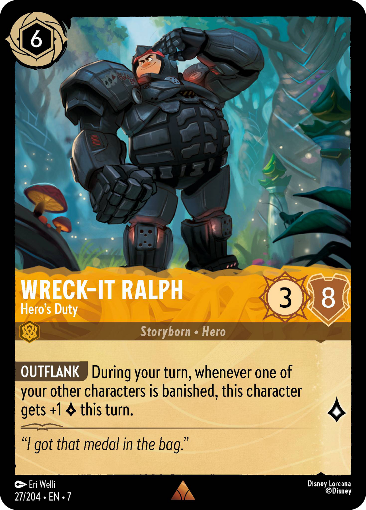 Disney Lorcana Archazia's Island 027/204 Wreck-It Ralph - Hero's Duty Foil