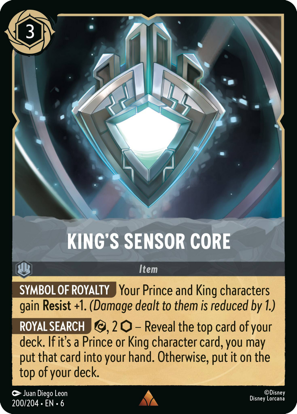 Disney Lorcana Azurite Sea 200/204 King's Sensor Core Foil