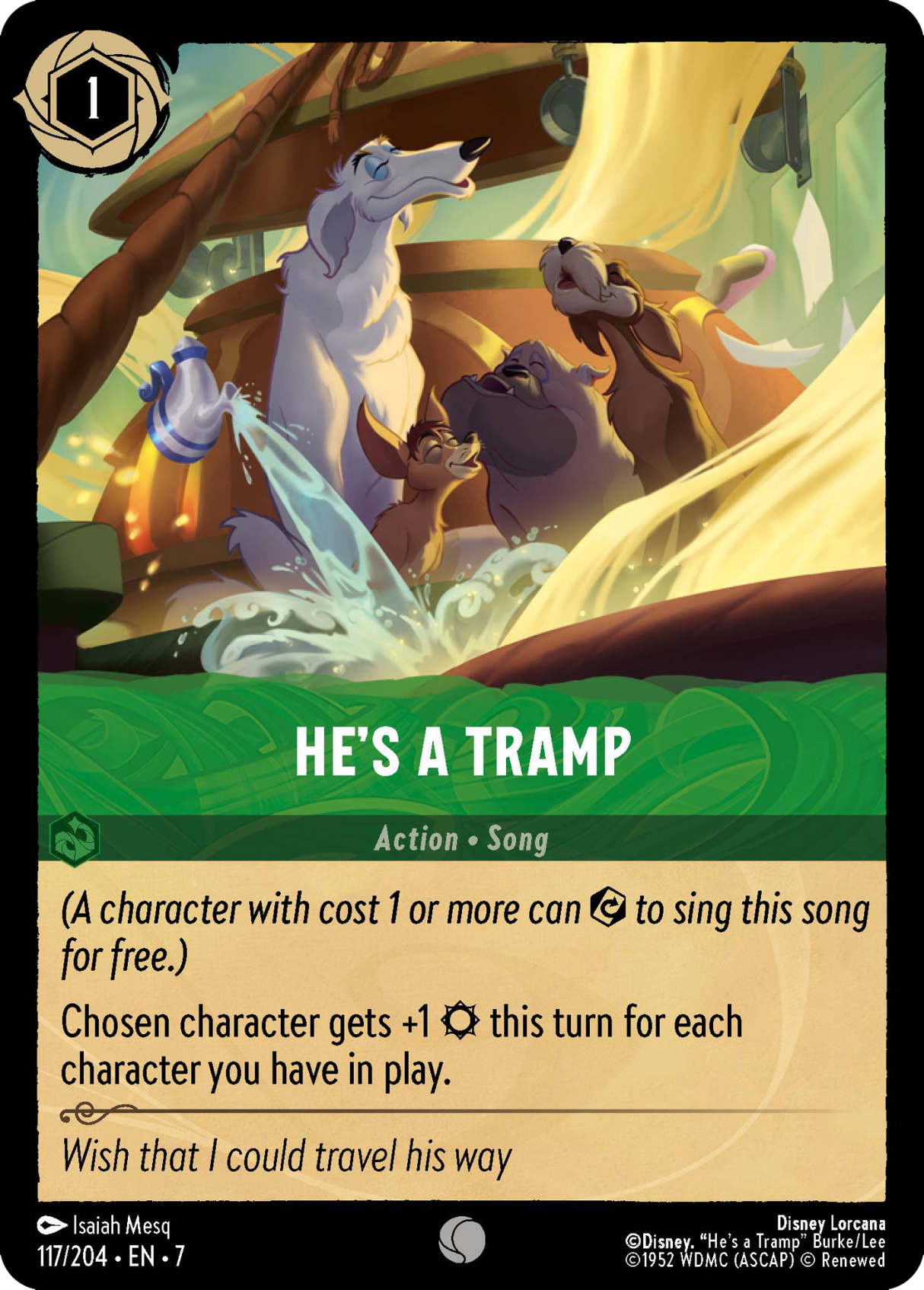 Disney Lorcana Archazia's Island 117/204 He's A Tramp Foil