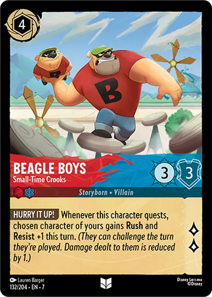 Disney Lorcana Archazia's Island 132/204 Beagle Boys - Small-Time Crooks