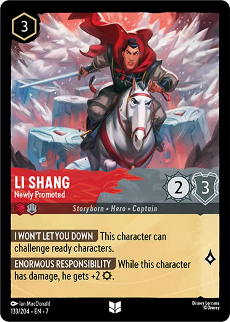 Disney Lorcana Archazia's Island 133/204 Li Shang - Newly Promoted