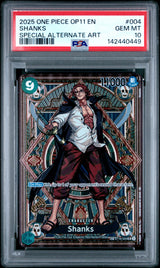 2025 ONE PIECE OP11-A FIST OF DIVINE SPEED #004 SHANKS SPECIAL ALTERNATE ART PSA 10