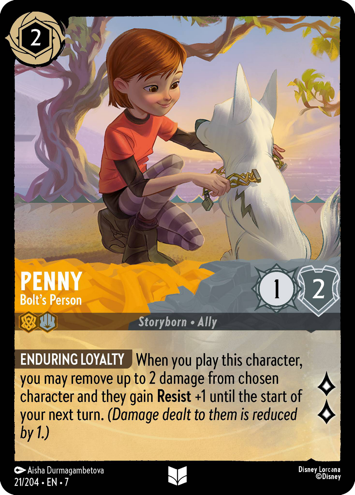 Disney Lorcana Archazia's Island 021/204 Penny - Bolt's Person Foil