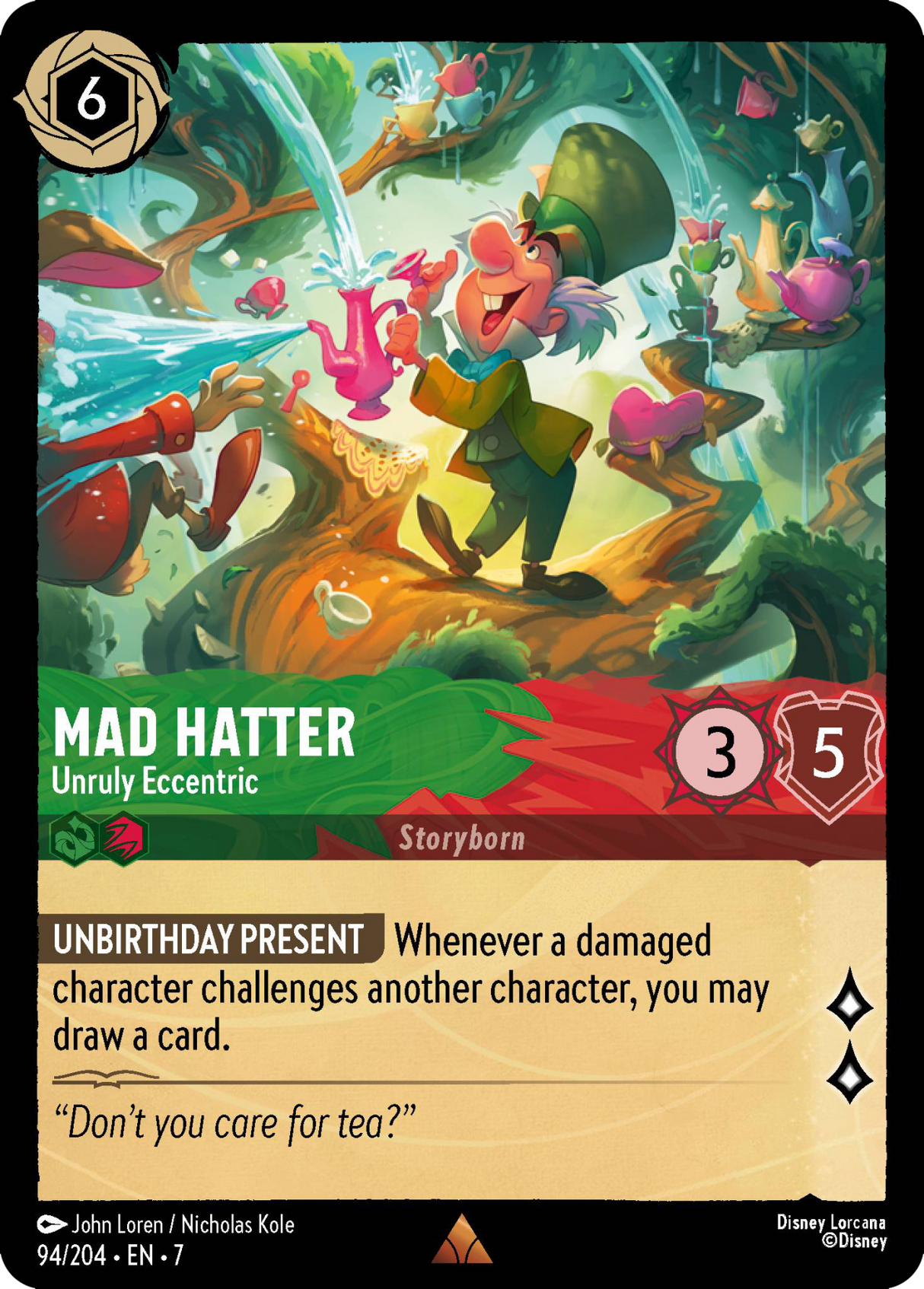 Disney Lorcana Archazia's Island 094/204 Mad Hatter - Unruly Eccentric