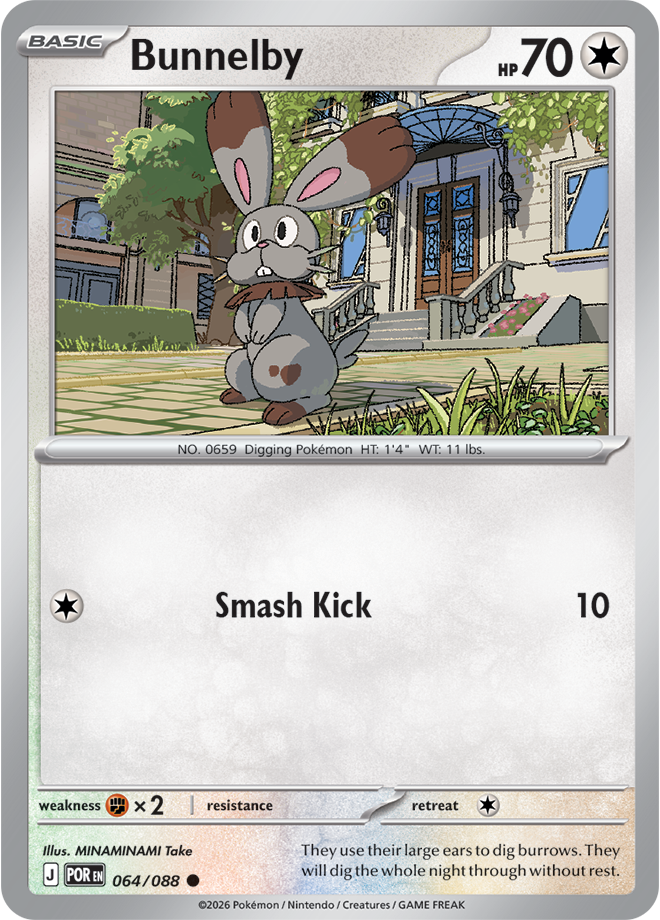 Mega Evolution - Perfect Order 064/088 Bunnelby Reverse Holo