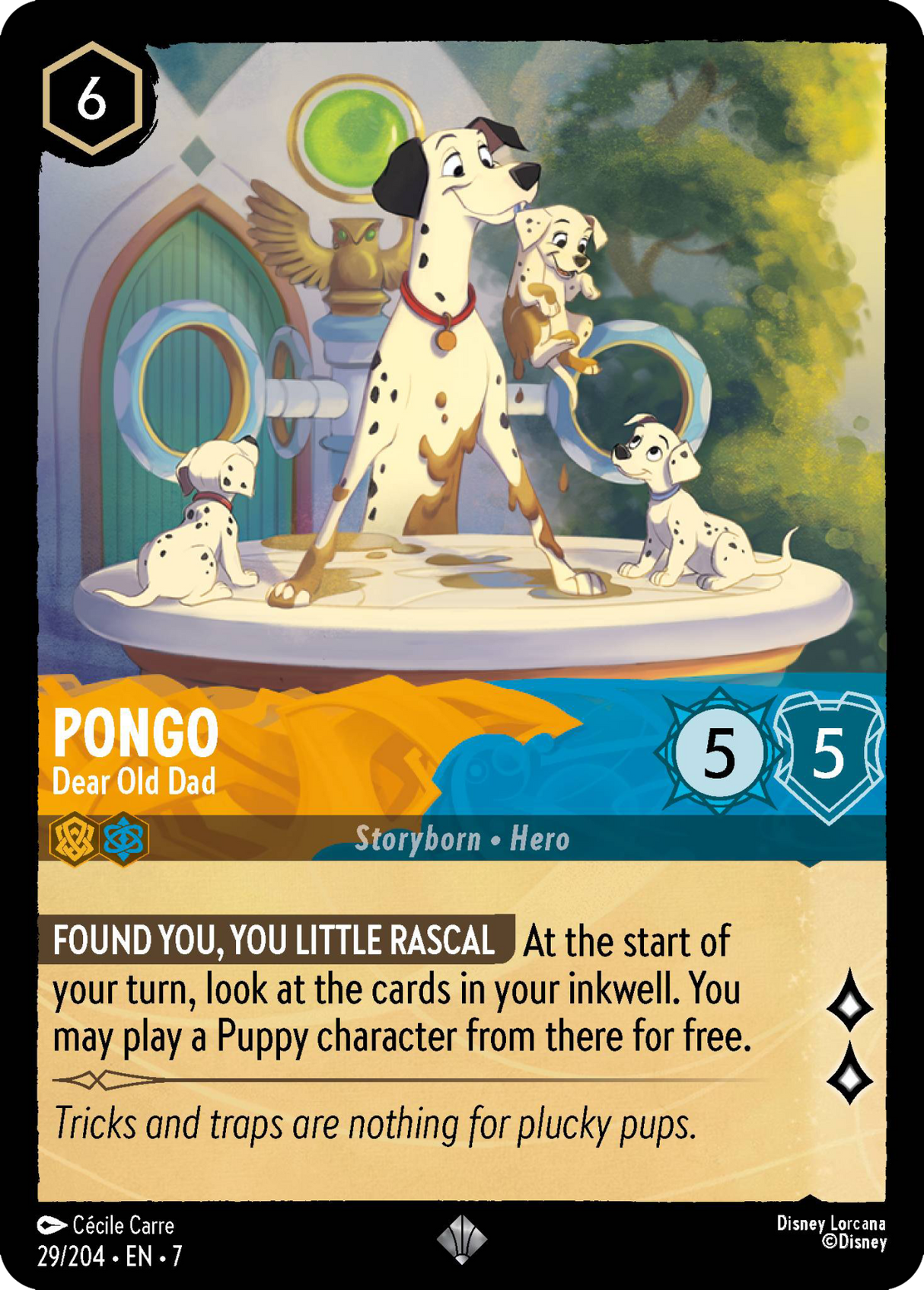 Disney Lorcana Archazia's Island 029/204 Pongo - Dear Old Dad Foil