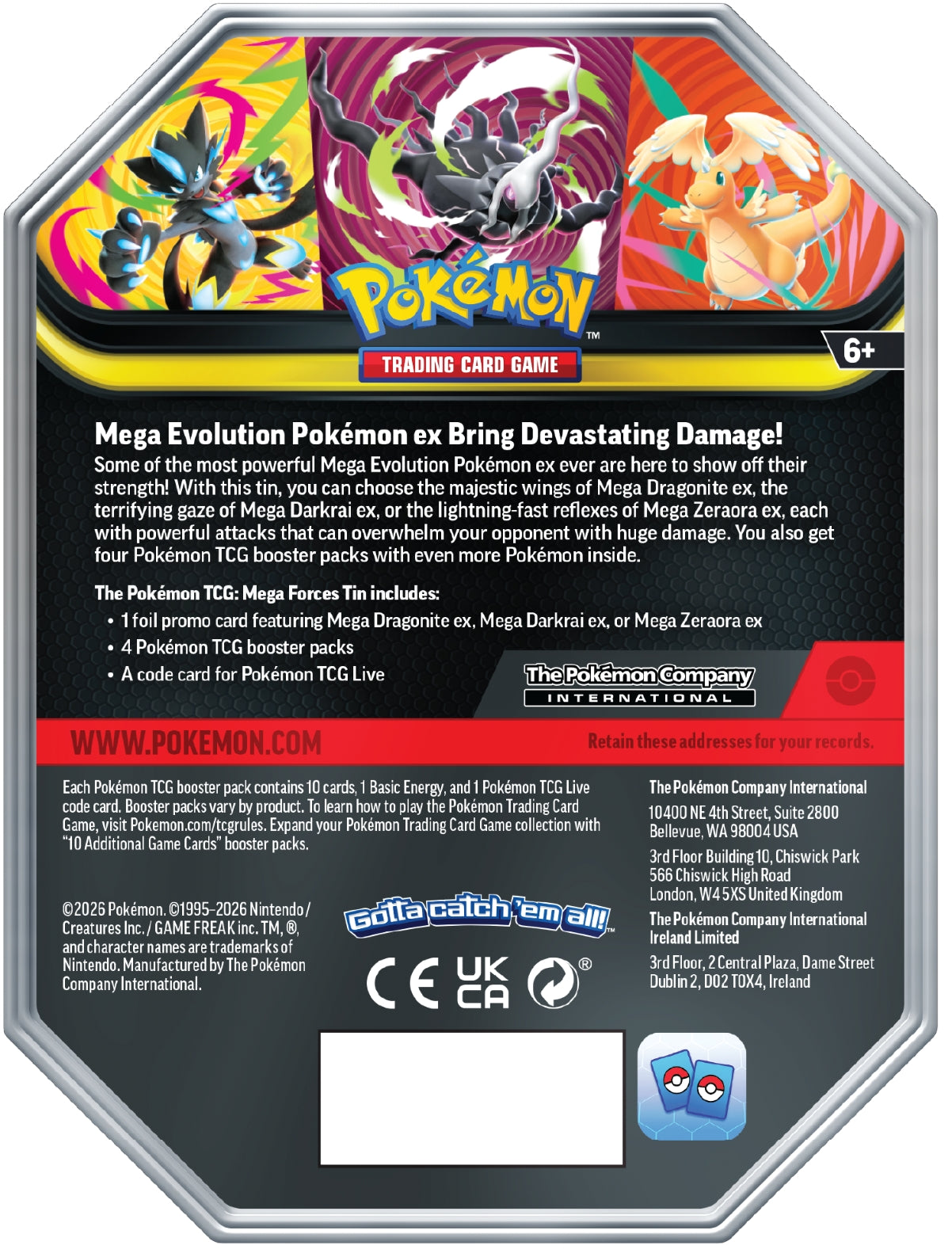 Pokémon TCG: Mega Forces Tin - Assorted Display
