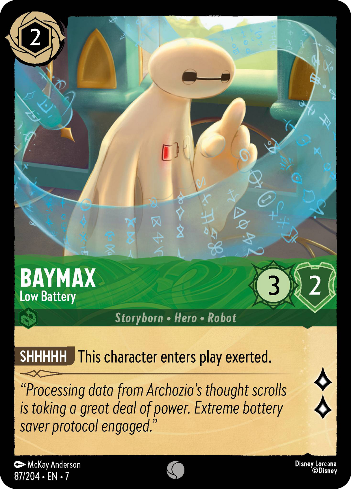 Disney Lorcana Archazia's Island 087/204 Baymax - Low Battery Foil