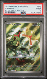 2023 POKEMON MEW EN-151 #172 CATERPIE ILLUSTRATION RARE PSA 9