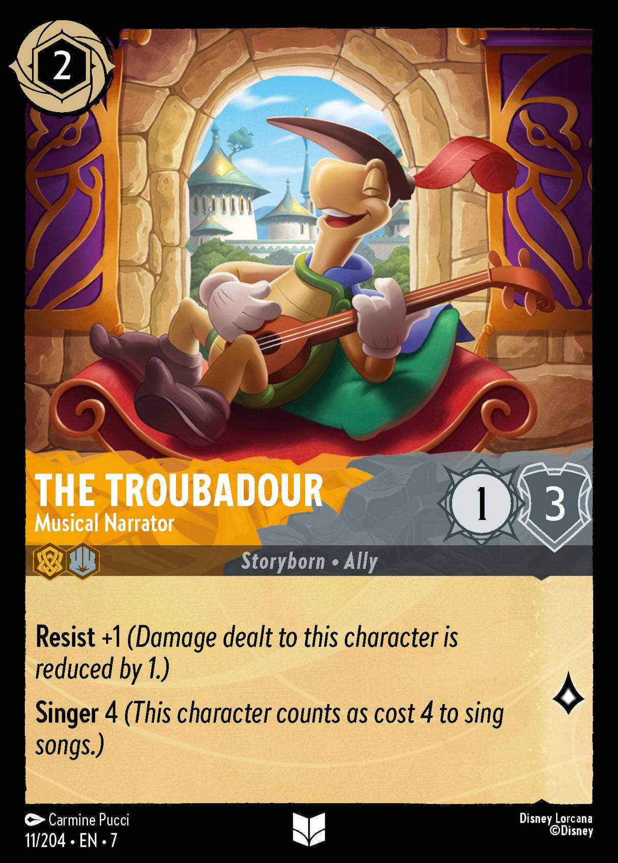Disney Lorcana Archazia's Island 011/204 The Troubadour - Musical Narrator Foil