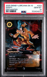 2025 DISNEY LORCANA EN 10-WHISPERS IN THE WELL #223 GOOFY ENCHANTED PSA 10