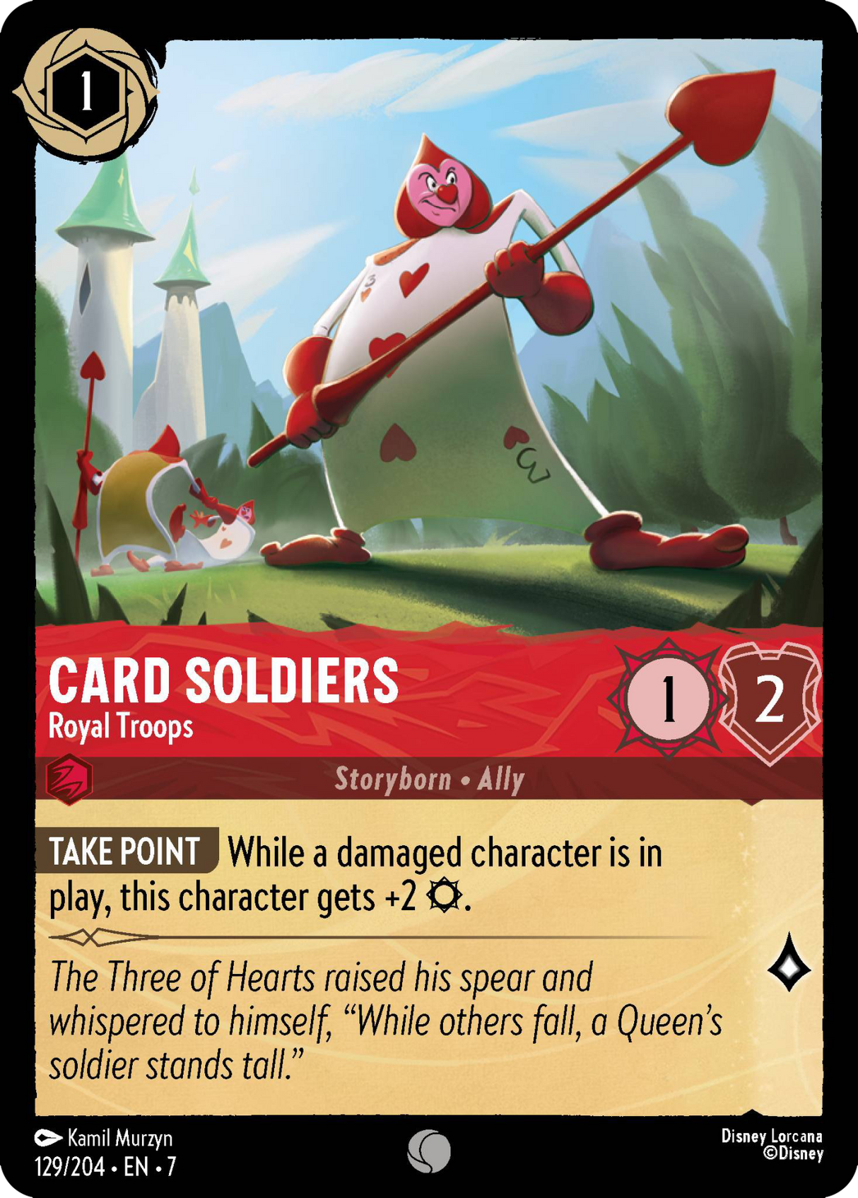 Disney Lorcana Archazia's Island 129/204 Card Soldier - Royal Troops