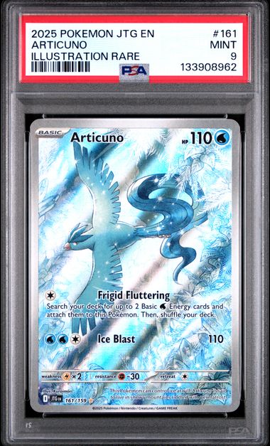2025 POKEMON JTG EN-JOURNEY TOGETHER #161 ARTICUNO ILLUSTRATION RARE PSA 9
