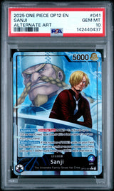 2025 ONE PIECE OP12-LEGACY OF THE MASTER #041 SANJI ALTERNATE ART PSA 10