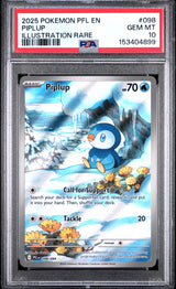 2025 POKEMON PFL EN-PHANTASMAL FLAMES #098 PIPLUP ILLUSTRATION RARE PSA 10