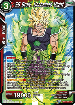 Supreme Rivalry BT13-025 SS Broly Unchained Might