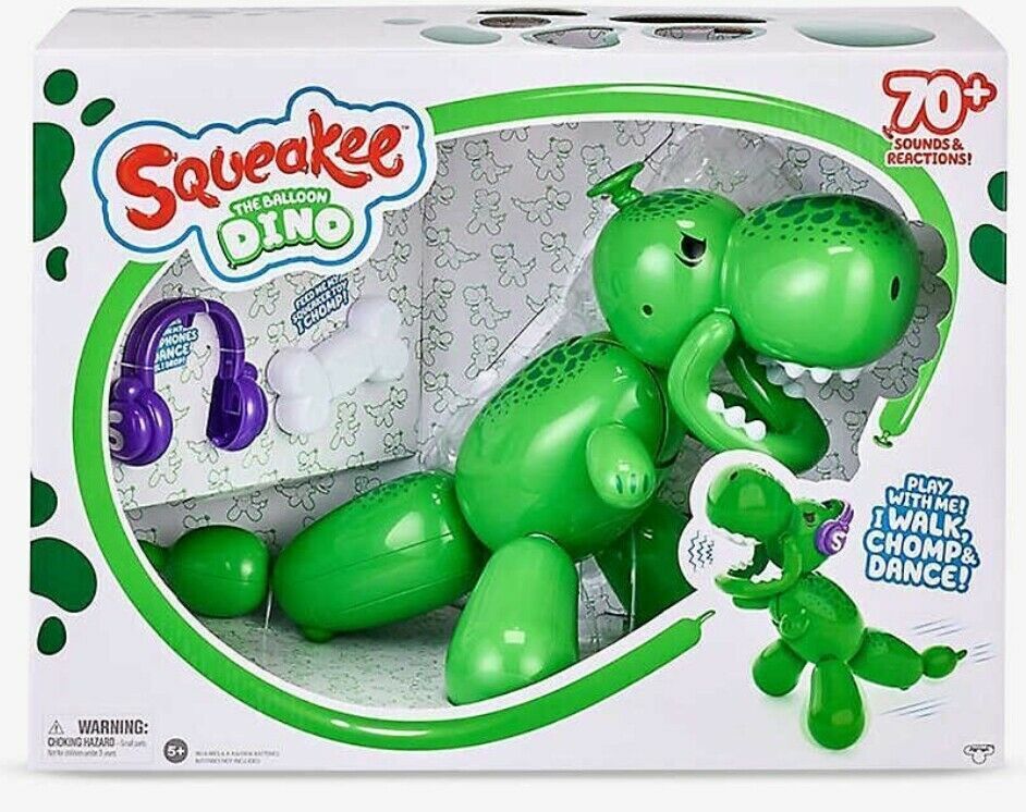 Squeakee The Balloon Dino - with headphones