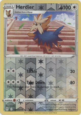 SWSH Evolving Skies 134/203 Herdier Reverse