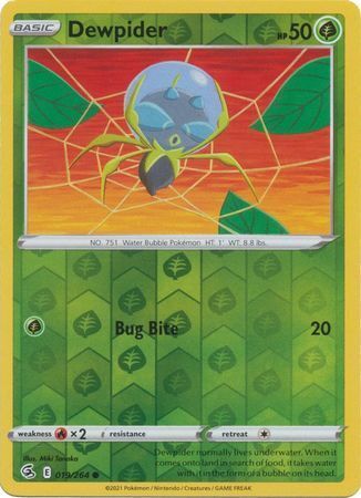 SWSH Fusion Strike 019-264 Dewpider Reverse