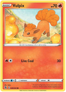 SWSH Fusion Strike 028-264 Vulpix