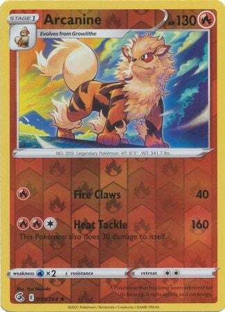 SWSH Fusion Strike 033-264 Arcanine Reverse