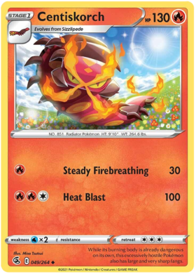 SWSH Fusion Strike 049-264 Centiskorch