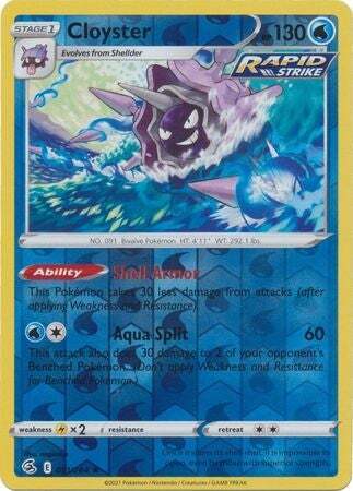 SWSH Fusion Strike 051-264 Cloyster Reverse