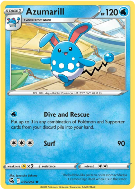 SWSH Fusion Strike 059-264 Azumarill
