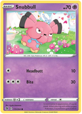 SWSH Fusion Strike 115-264 Snubbull