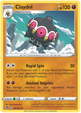 SWSH Fusion Strike 145-264 Claydol