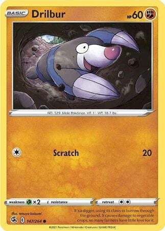 SWSH Fusion Strike 147-264 Drilbur