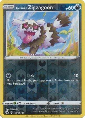 SWSH Fusion Strike 159-264 Galarian Zigzagoon Reverse