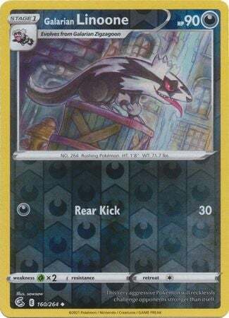 SWSH Fusion Strike 160-264 Galarian Linoone Reverse