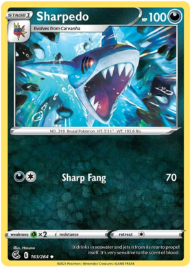 SWSH Fusion Strike 163-264 Sharpedo