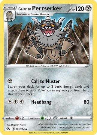 SWSH Fusion Strike 181-264 Galarian Perrserker
