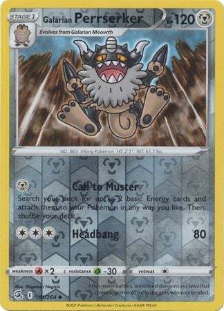 SWSH Fusion Strike 181-264 Galarian Perrserker Reverse
