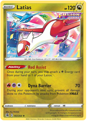 SWSH Fusion Strike 193-264 Latias