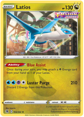 SWSH Fusion Strike 194-264 Latios