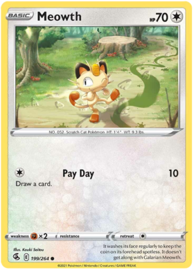 SWSH Fusion Strike 199-264 Meowth