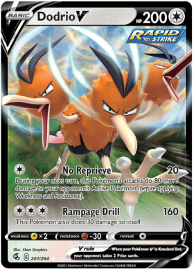 SWSH Fusion Strike 201-264 Dodrio V