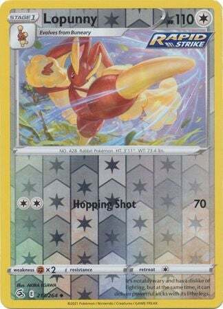 SWSH Fusion Strike 213-264 Lopunny Reverse
