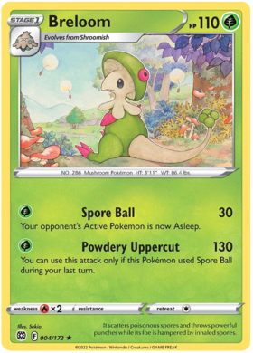 SWSH Brilliant Stars 004-172 Breloom Reverse