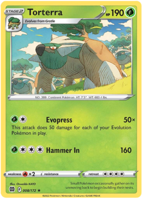 SWSH Brilliant Stars 008-172 Torterra