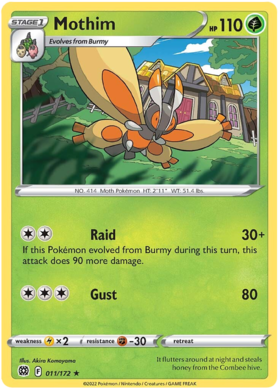 SWSH Brilliant Stars 011-172 Mothim Reverse