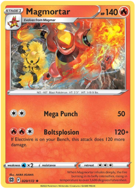 SWSH Brilliant Stars 020-172 Magmortar Reverse