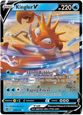 SWSH Brilliant Stars 028-172 Kingler V