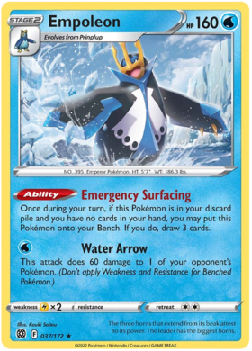 SWSH Brilliant Stars 037-172 Empoleon Reverse